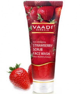 Vaadi Herbal Straberry Scrub Face Wash 60 ml, with Mulberry Extract